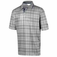 Блуза С Яка Island Green Golf Plaid Print Polo Shirt Mens Lt Grey Мъжки тениски с яка