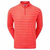 Footjoy Peached Jersey Tonal Striped Top Mens Ярко червено Мъжки долни дрехи