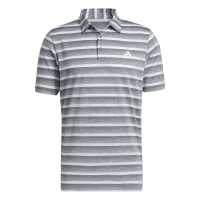 Adidas Мъжка Блуза С Яка Two-Color Striped Golf Polo Shirt Mens Сиво Три Дрехи за голф