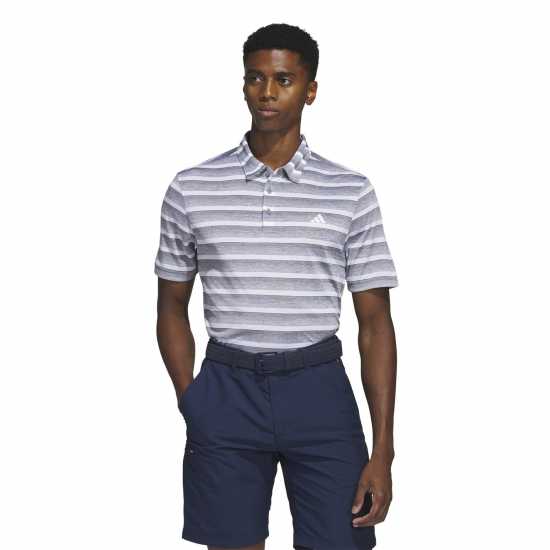 Дрехи за голф Adidas Мъжка Блуза С Яка Two-Color Striped Golf Polo Shirt Mens Сиво Три Adidas Мъжка Блуза С Яка Two-Color Striped Golf Polo Shirt Mens Сиво Три Дрехи за голф