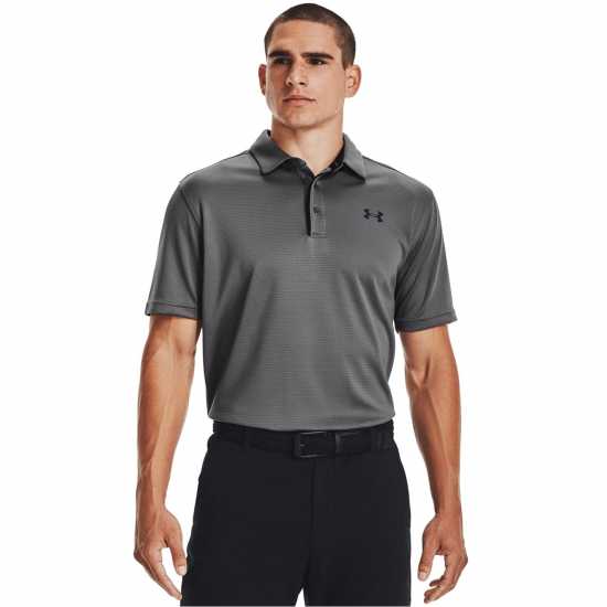 Under Armour Мъжка Блуза С Яка Tech Polo Shirt Mens Graphite/Black - Мъжко облекло за едри хора