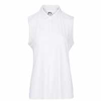 Slazenger Блуза С Яка Sleeveless Polo Shirt Womens White Дамски тениски с яка