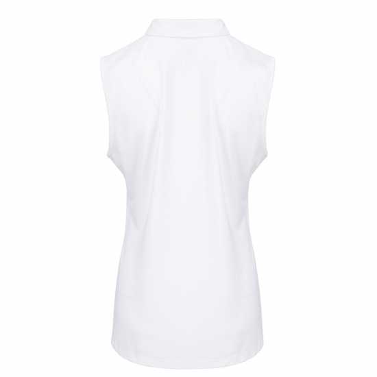 Slazenger Блуза С Яка Sleeveless Polo Shirt Womens White Дамски тениски с яка