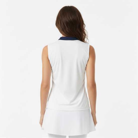 Slazenger Блуза С Яка Sleeveless Polo Shirt Womens Бяло Дрехи за голф