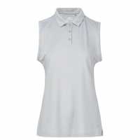 Slazenger Блуза С Яка Sleeveless Polo Shirt Womens Light Grey Дамски тениски с яка