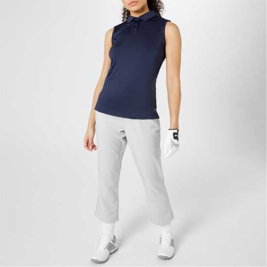 Slazenger Блуза С Яка Sleeveless Polo Shirt Womens Navy Дамски тениски с яка