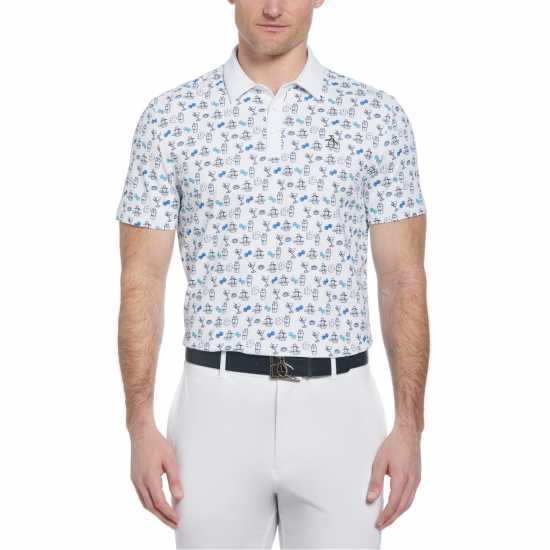 Original Penguin Golf Alvr Retro Mic Sn99 Ярко бяло Дрехи за голф