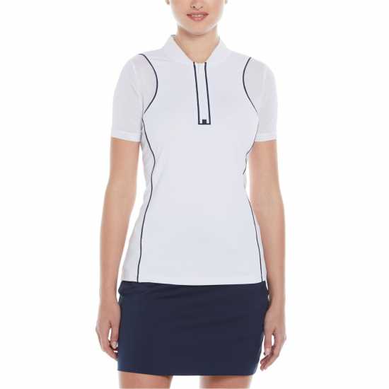 Original Penguin Golf Zip Front Top Ld99 Ярко бяло Дрехи за голф