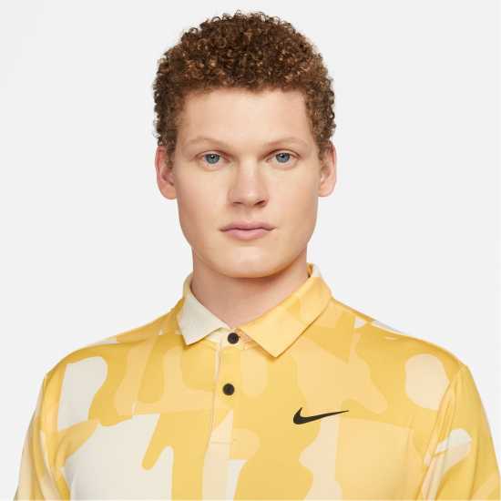 Nike Dri-FIT Tour Men's Camo Golf Polo Cocont Milk/Blk Мъжко облекло за едри хора