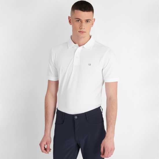 Блуза С Яка Calvin Klein Golf Polo Shirt Бяло Дрехи за голф