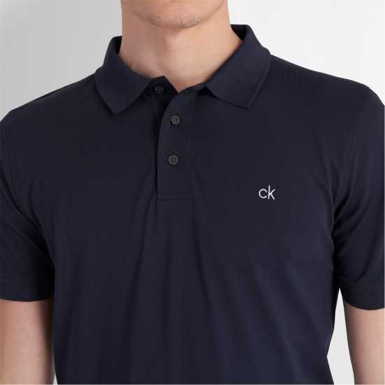 Блуза С Яка Calvin Klein Golf Polo Shirt Морска синьо Дрехи за голф