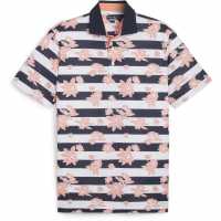 Puma Мъжка Блуза С Яка Pique Garden Polo Shirt Mens Navy/Orange Дрехи за голф