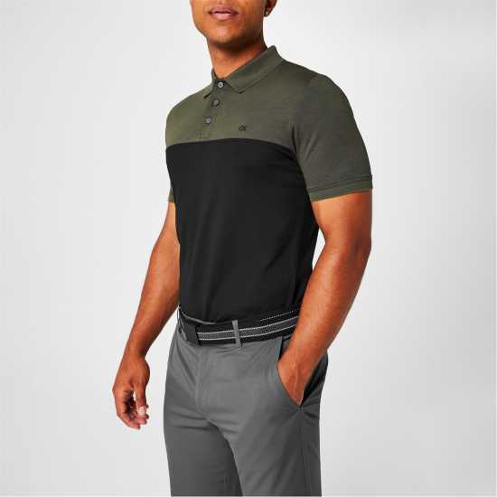 Блуза С Яка Calvin Klein Golf Block Polo Shirt Олвм-Черно Мъжки тениски с яка