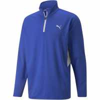 Puma Външен Слой Мъже Vista Quarter Zip Baselayer Top Mens Синьо/Сиво Дрехи за голф
