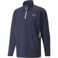 Puma Външен Слой Мъже Vista Quarter Zip Baselayer Top Mens Морско синьо/Сиво Дрехи за голф