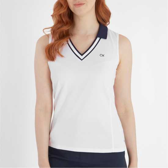 Дрехи за голф Calvin Klein Golf G Polo Ld99 White Navy Calvin Klein Golf G Polo Ld99 White Navy Дрехи за голф
