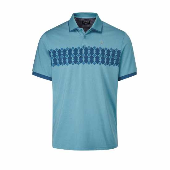 Блуза С Яка Farah Golf Polo Shirt Teal Hue/D Blue Мъжки тениски с яка