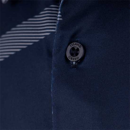 Блуза С Яка Island Green Golf Abstract Print Polo Shirt Mens Navy Мъжки тениски с яка