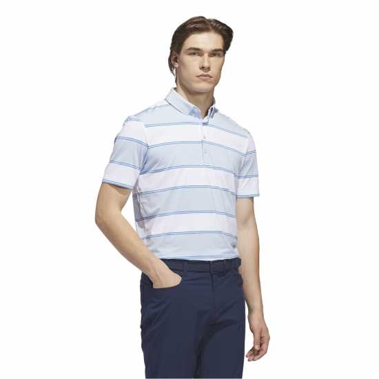 Adidas Блуза С Яка Men's Short Sleeve Performance Polo Shirt Crystal Sky/Wht 