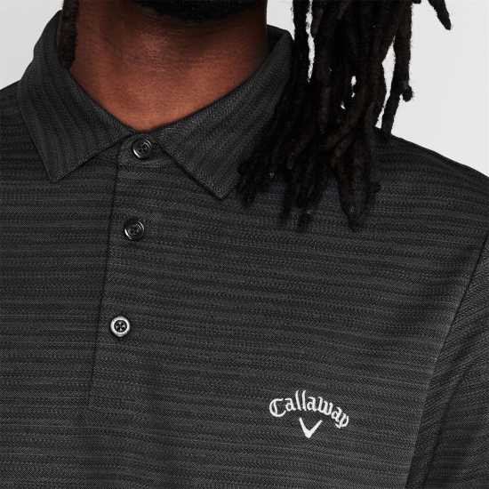 Callaway Мъжка Блуза С Яка Herringbone Golf Polo Shirt Mens Caviar Мъжки тениски с яка
