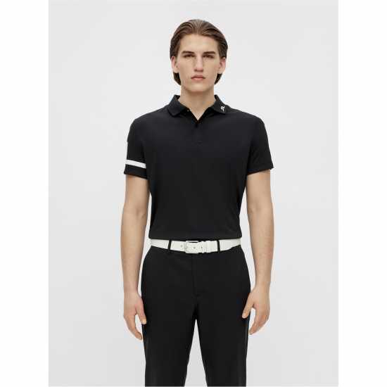 J Lindeberg Heath Regular Fit Golf Polo Black Мъжки тениски с яка