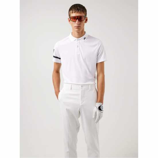 J Lindeberg Heath Regular Fit Golf Polo White Мъжки тениски с яка