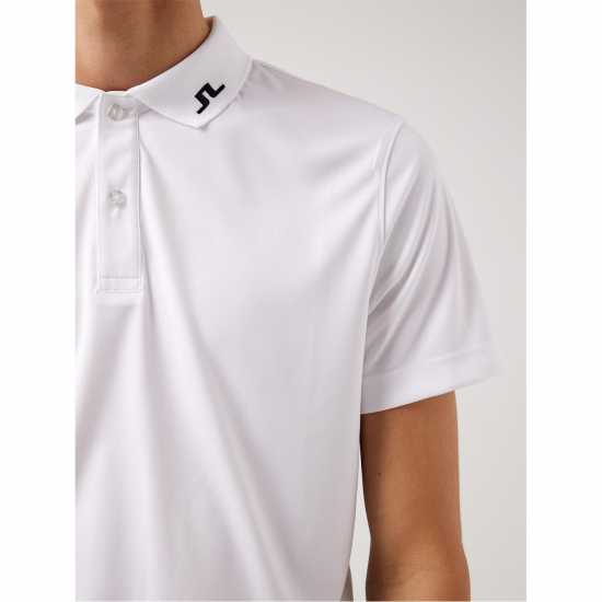 J Lindeberg Heath Regular Fit Golf Polo White Мъжки тениски с яка