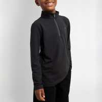 Calvin Klein Golf Zip Top Black Детски основен слой дрехи