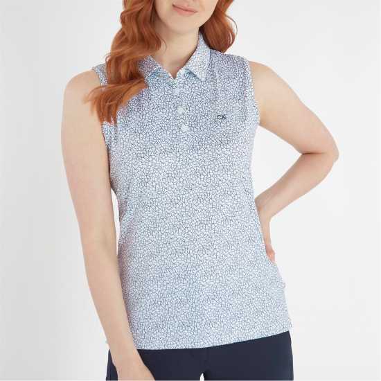 Calvin Klein Golf G Slvls Polo Ld99 White Navy Дрехи за голф
