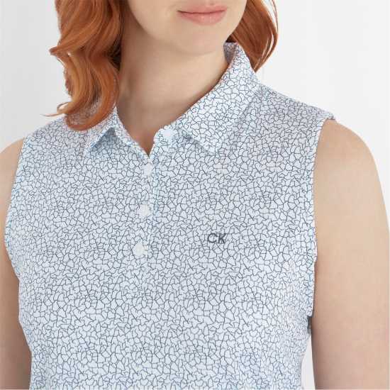 Calvin Klein Golf G Slvls Polo Ld99 White Navy Дрехи за голф