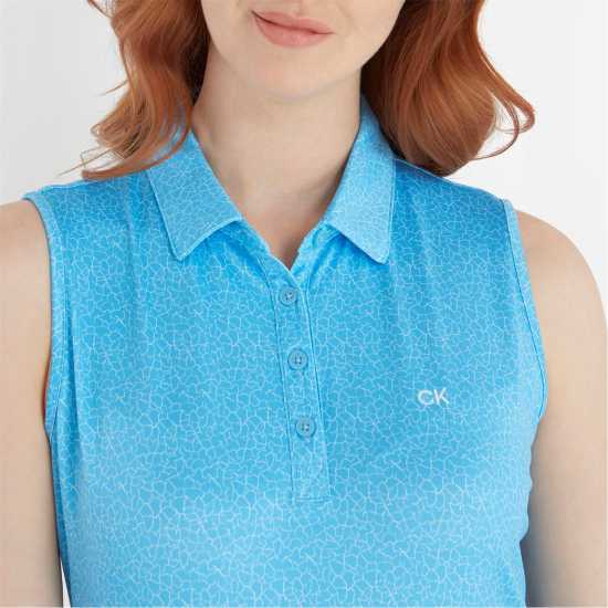Calvin Klein Golf G Slvls Polo Ld99 Htge Blue White Дрехи за голф