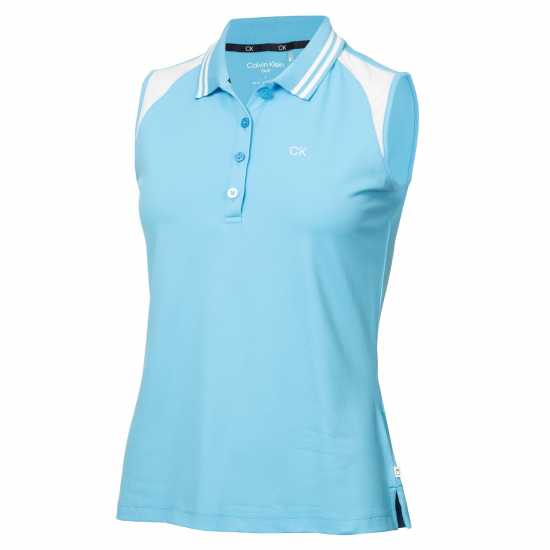 Calvin Klein Golf G Slvls Polo Ld99 Htge Blue White Дрехи за голф