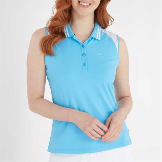 Calvin Klein Golf G Slvls Polo Ld99 Htge Blue White Дрехи за голф