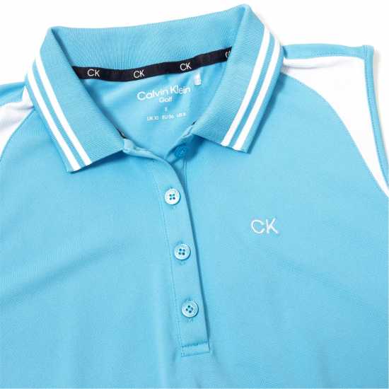 Calvin Klein Golf G Slvls Polo Ld99 Htge Blue White Дрехи за голф