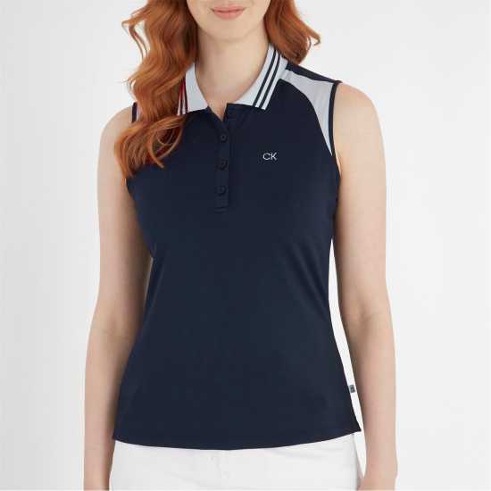 Дрехи за голф Calvin Klein Golf G Slvls Polo Ld99 Navy White Calvin Klein Golf G Slvls Polo Ld99 Navy White Дрехи за голф