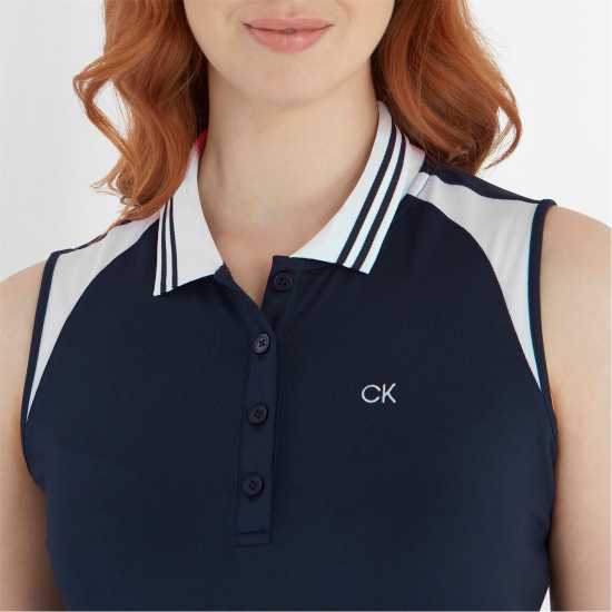 Дрехи за голф Calvin Klein Golf G Slvls Polo Ld99 Navy White Calvin Klein Golf G Slvls Polo Ld99 Navy White Дрехи за голф