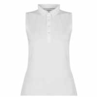 Блуза С Яка Calvin Klein Golf Cotton Polo Shirt White Дамски тениски с яка