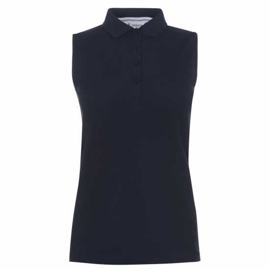 Блуза С Яка Calvin Klein Golf Cotton Polo Shirt Navy - Дамски тениски с яка