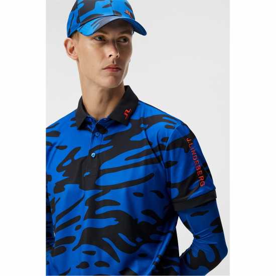 Мъжка Блуза С Яка J Lindeberg Golf Tour Tech Polo Shirt Mens Непт Нткл Синьо Дрехи за голф