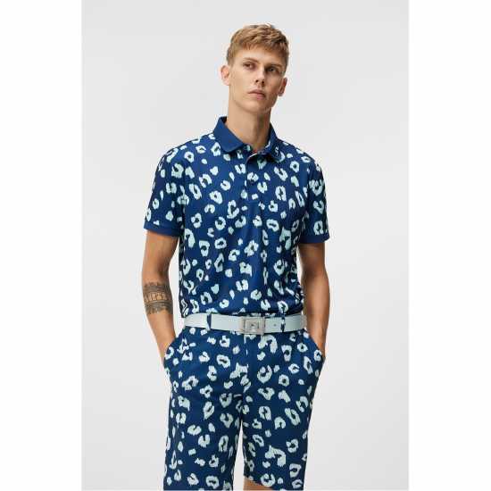 Мъжка Блуза С Яка J Lindeberg Golf Tour Tech Polo Shirt Mens Савана Синьо Дрехи за голф