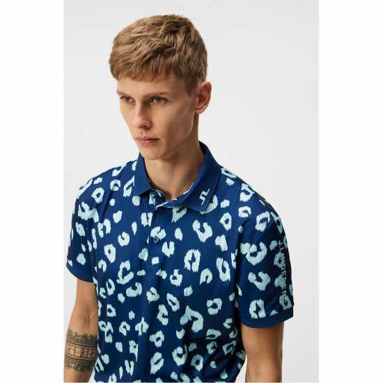 Мъжка Блуза С Яка J Lindeberg Golf Tour Tech Polo Shirt Mens Савана Синьо Дрехи за голф