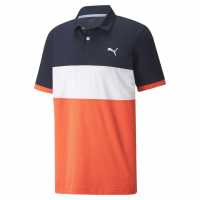 Puma Мъжка Блуза С Яка Cloudspun Polo Shirt Mens Navy/Hot Coral Мъжки тениски с яка