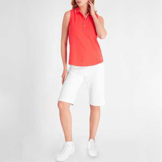 Дрехи за голф Блуза С Яка Calvin Klein Golf Lamb Nadia Sleeveless Polo Shirt Womens Poppy Блуза С Яка Calvin Klein Golf Lamb Nadia Sleeveless Polo Shirt Womens Poppy Дрехи за голф