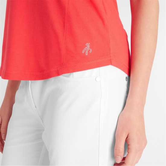 Дрехи за голф Блуза С Яка Calvin Klein Golf Lamb Nadia Sleeveless Polo Shirt Womens Poppy Блуза С Яка Calvin Klein Golf Lamb Nadia Sleeveless Polo Shirt Womens Poppy Дрехи за голф