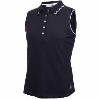 Блуза С Яка Calvin Klein Golf Lamb Nadia Sleeveless Polo Shirt Womens Navy Дрехи за голф