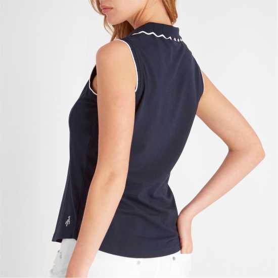 Блуза С Яка Calvin Klein Golf Lamb Nadia Sleeveless Polo Shirt Womens Navy Дрехи за голф