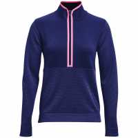 Under Armour Storm  Zip Fleece Womens Blue/Pink Дамски тениски с яка