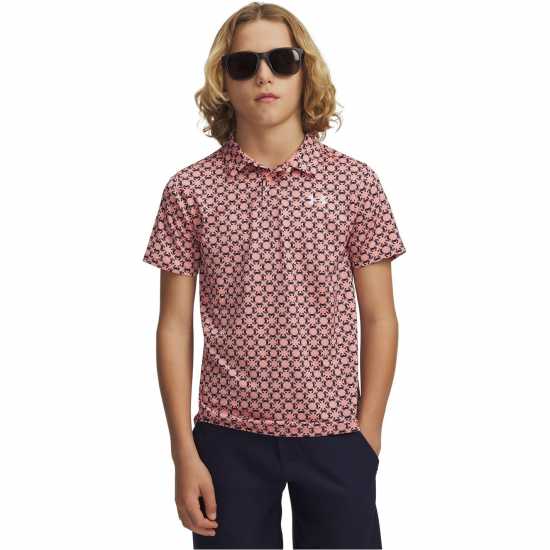 Under Armour Ua Matchply Prt Polo Jn63 Pink/Navy 