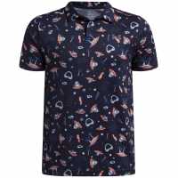 Under Armour Ua Matchply Prt Polo Jn63 Navy/Pink 