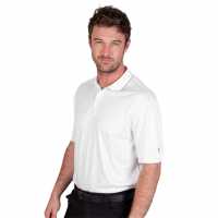 Island Green Performance Polo Golf Shirt White Мъжко облекло за едри хора